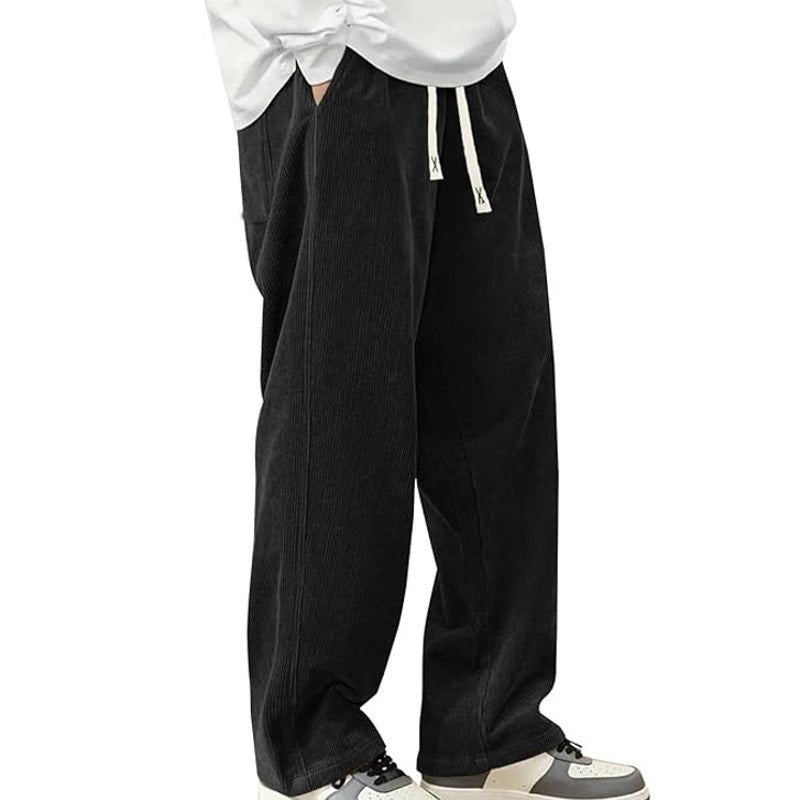 NWT ~ Young Men's Black Corduroy Casual Drawstring Pants ~ Men's Size XS