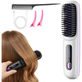 BRAND NEW ~ Cordless LCD Temperature Display White Straightening Hair Brush Comb