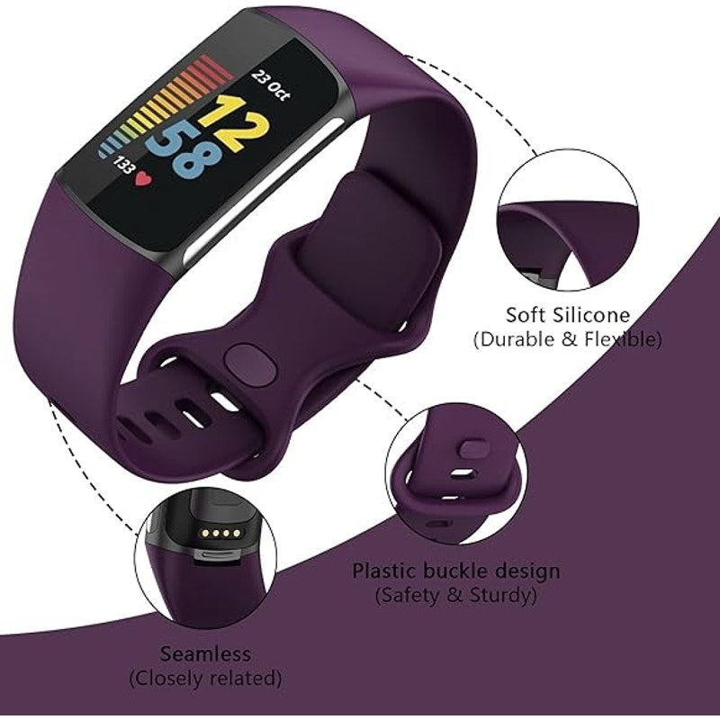NWT ~ Purple Silicone Fitbit Compatible Watch Band Wristband Bracelet