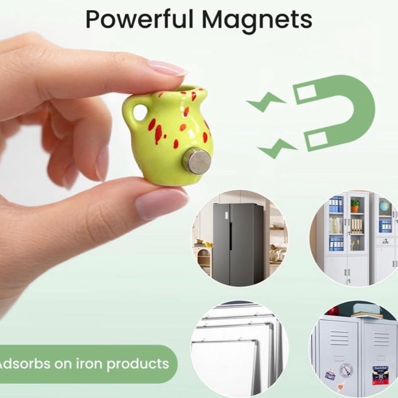 BRAND NEW ~ Set/8 Mini 3D Resin Vase Refrigerator Decorative Magnets