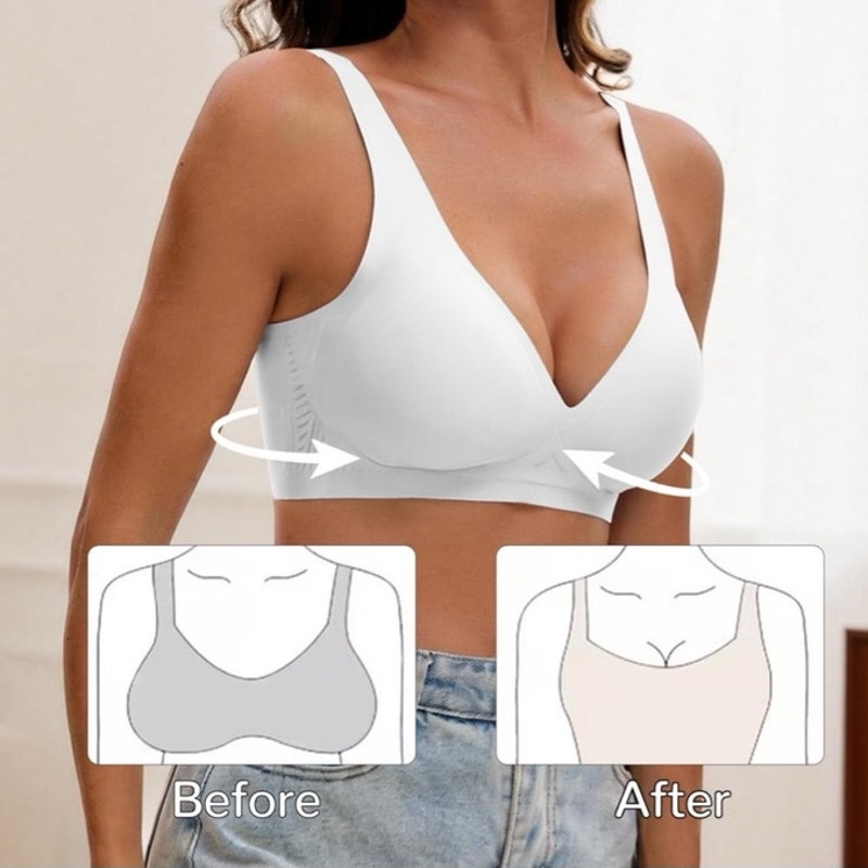 NWT ~ White Wireless Seamless Support Jelly Bra & Water Drop Cup ~ Plus Size 3X
