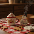 NWT ~ Set/ 2 Santa & Snowman Thick Wooden Christmas Shelf Sitters Wall Hangings