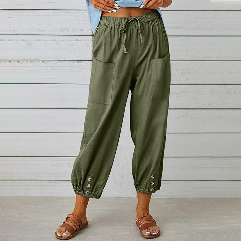 NWT ~ Set/3 Pairs Lightweight Summer Black Blue Army Green Pants ~ Women's SMALL