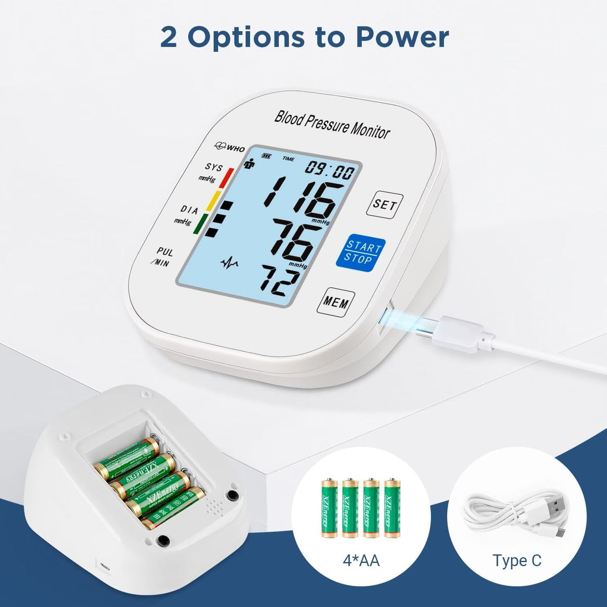 BRAND NEW ~ Upper Arm Blood Pressure Monitor & BP Cuff Backlight Display
