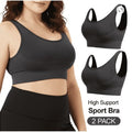 NWT ~ 2 Pack Plus Size High Support Wireless Seamless Padded Sports Bras ~ 2X