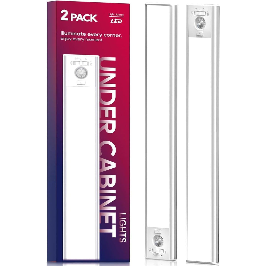 BRAND NEW ~ Set/2 Rechargeable Motion Sensor 13" Under Cabinet Light LED