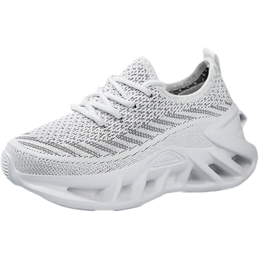NWT ~ Kids White Breathable Mesh Athletic Sneakers Shoes ~ Girls Boys Size 11