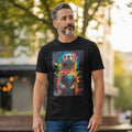 NWT ~ Men's Black Bright Colorful Otter Cotton T-Shirt ~ Size XXL
