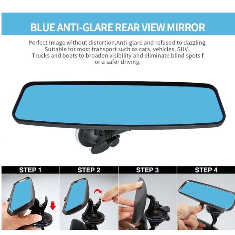 BRAND NEW ~ Universal Interior Anti-Glare Rear View Mirror with Suction Cars etc
