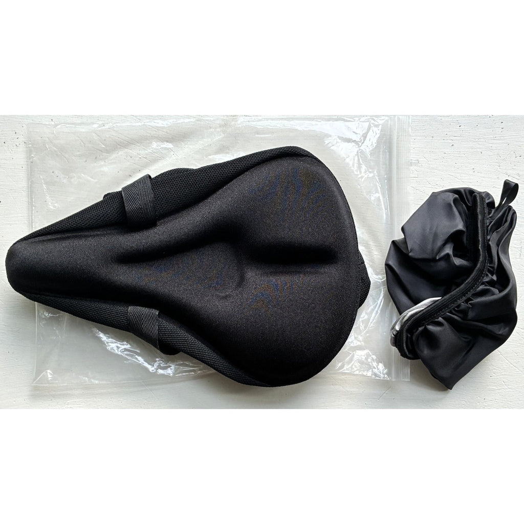 BRAND NEW ~ Black 2-in-1 Bike Seat Gel Padded Comfort Bicycle Cushion Cover
