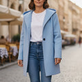 NWT ~ Women's Light Blue Casual Coat with Hood ~ Size SMALL
