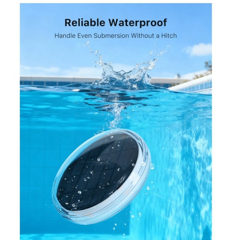 BRAND NEW ~ Set/4 Waterproof RGB Solar Floating Colorful Pool Lights & Remote