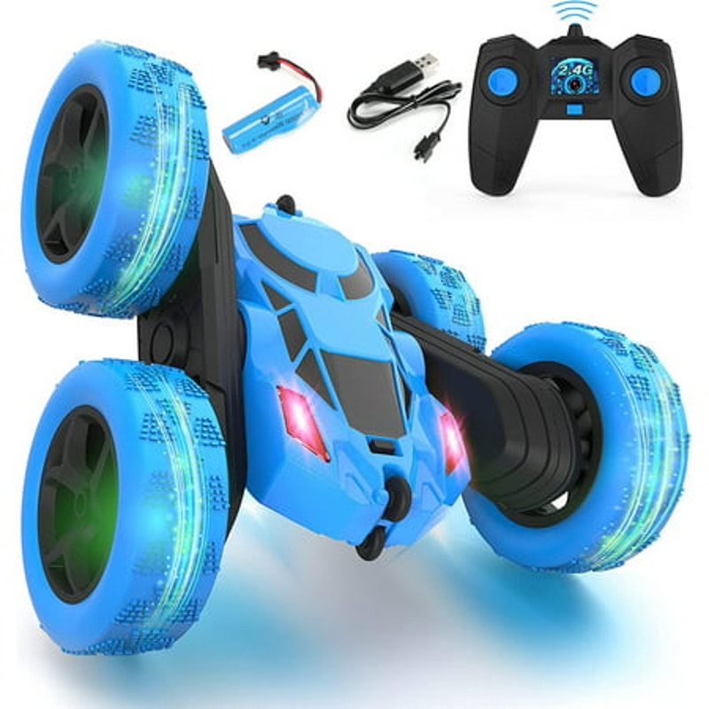 BRAND NEW ~ Blue Rechargeable Remote Control Double Sided 4WD RC Car Headlights