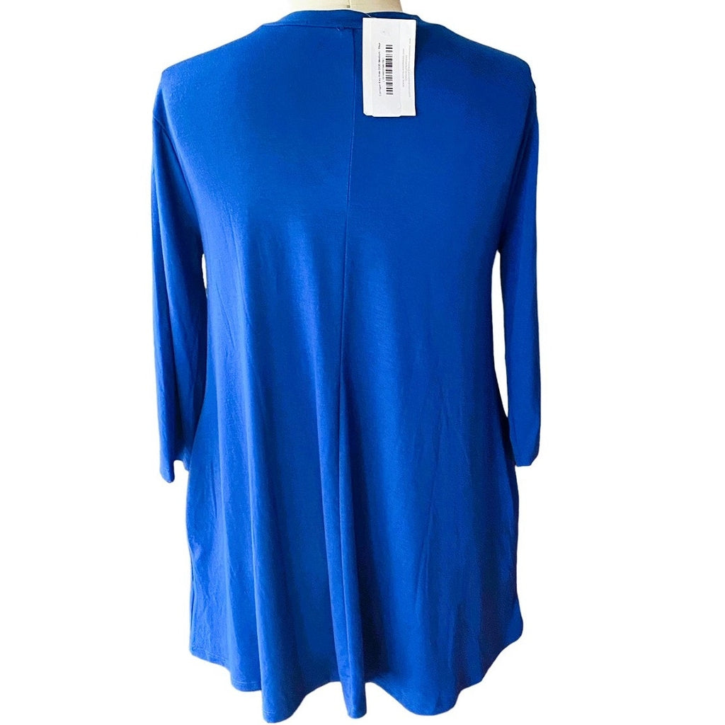NWT ~ ZENANA PREMIUM Bright Royal Blue Carrigan Keyhole Pockets Tunic Dress ~ M