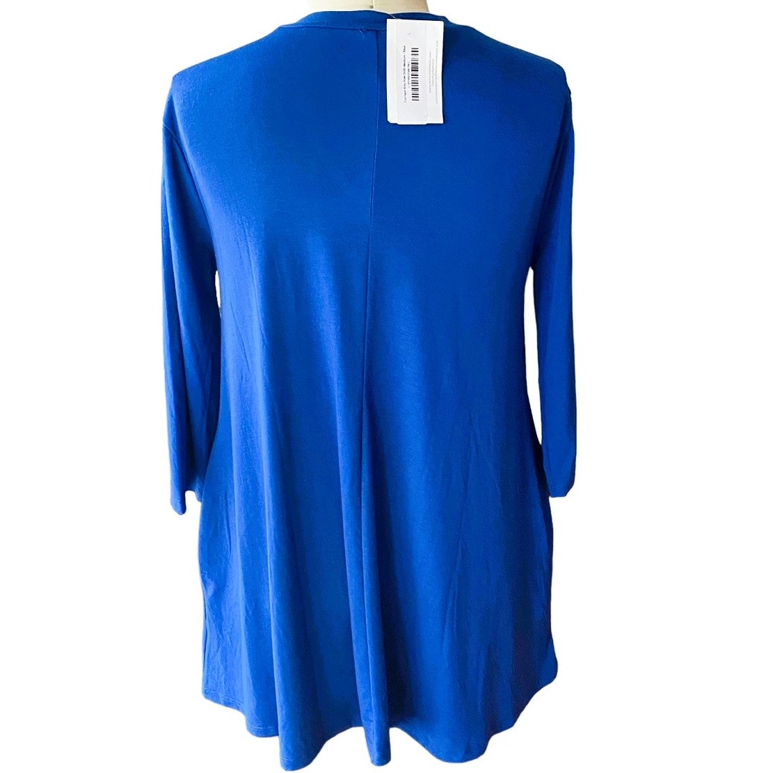 NWT ~ ZENANA PREMIUM Bright Royal Blue Carrigan Keyhole Pockets Tunic Dress ~ M