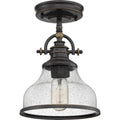 NWT ~ Vintage Style Modern Farmhouse Clear Seedy Glass Light Dome Pendant Light