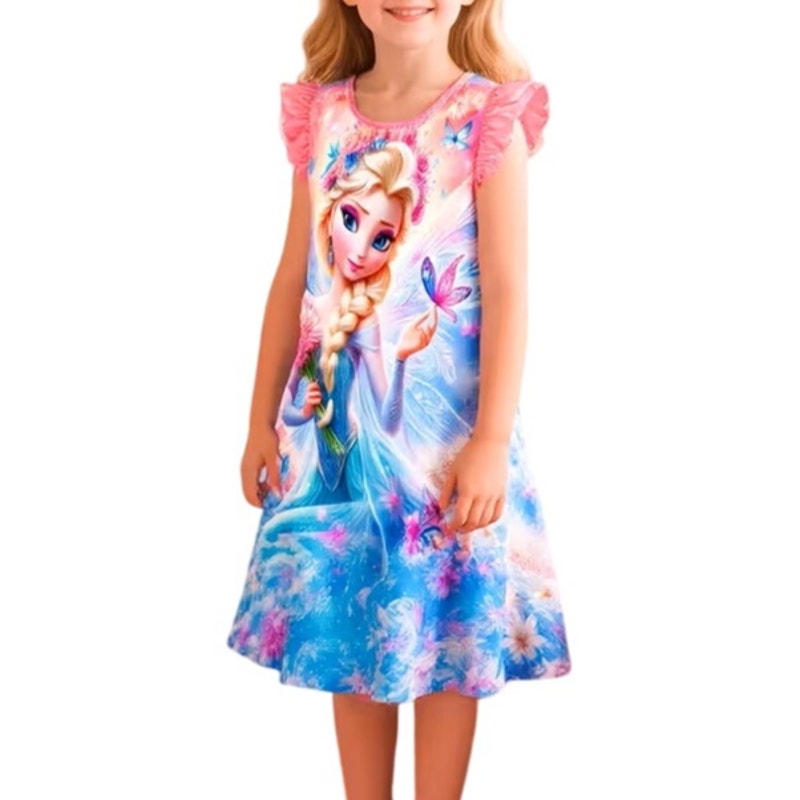 NWT ~ Set/3 Disney Nightgowns Elsa Winnie Pooh & Mermaid Nighties Girls 8-9 yrs