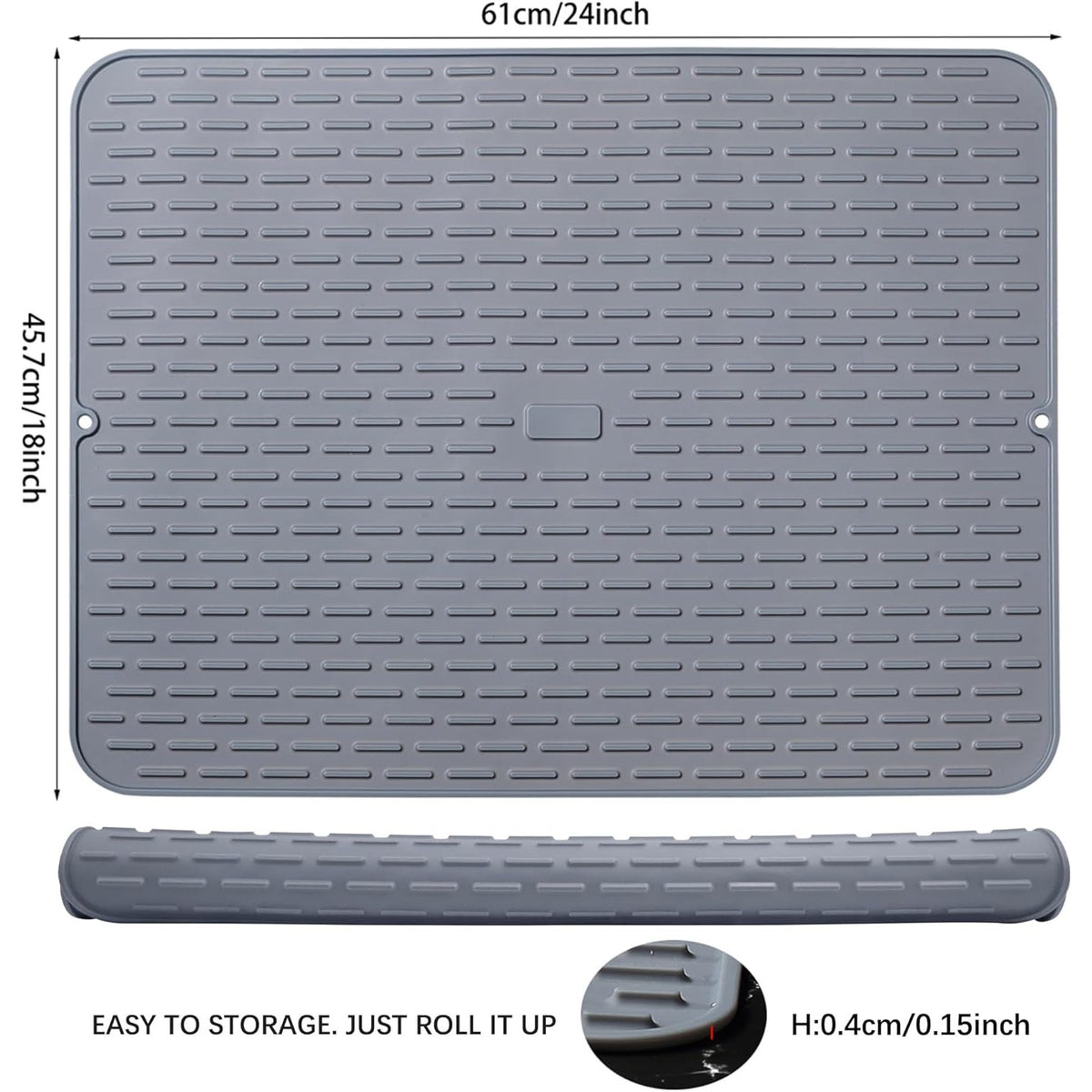 BRAND NEW ~ Set/ 2 Silicone Flexible Dish Drying Sink Mat  Extra Large 24" x 18"