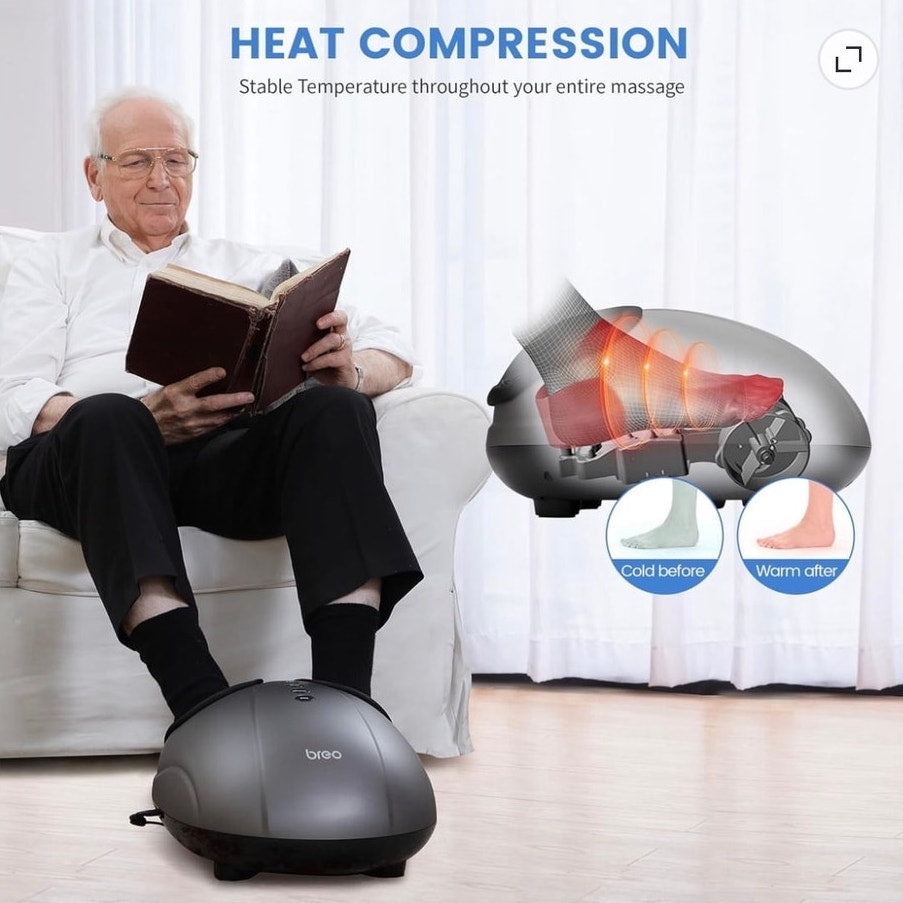 BRAND NEW ~ Shiatsu Deep Kneading Foot Massager with Heat ~ Up to Men's 12