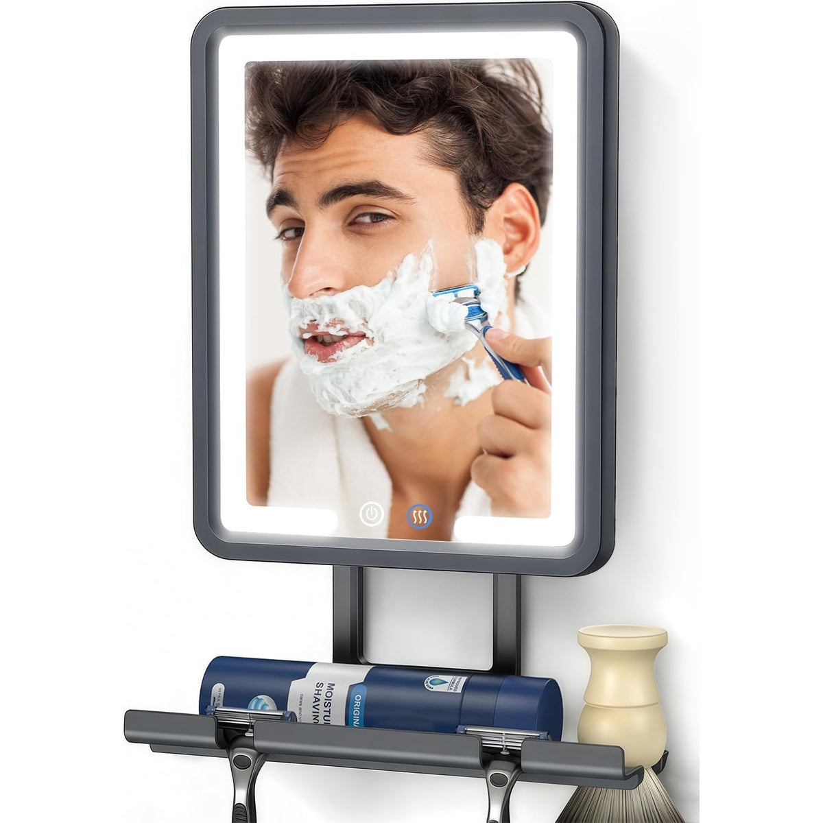 BRAND NEW ~ Heated Fogless Color Dimmable LED Rechargeable Shower Mirror