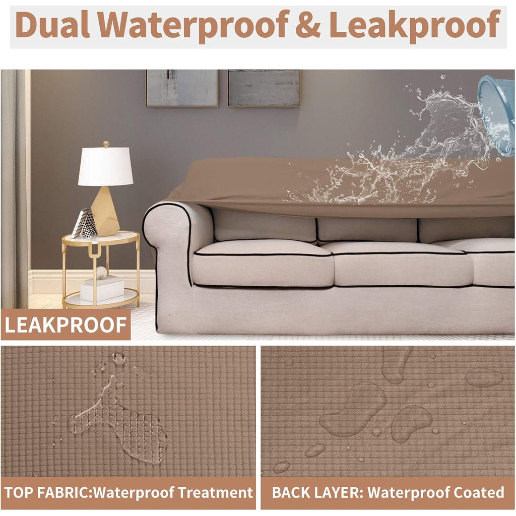 BRAND NEW ~ Camel Stretch Jacquard Waterproof COUCH Cover SOFA Slipcover
