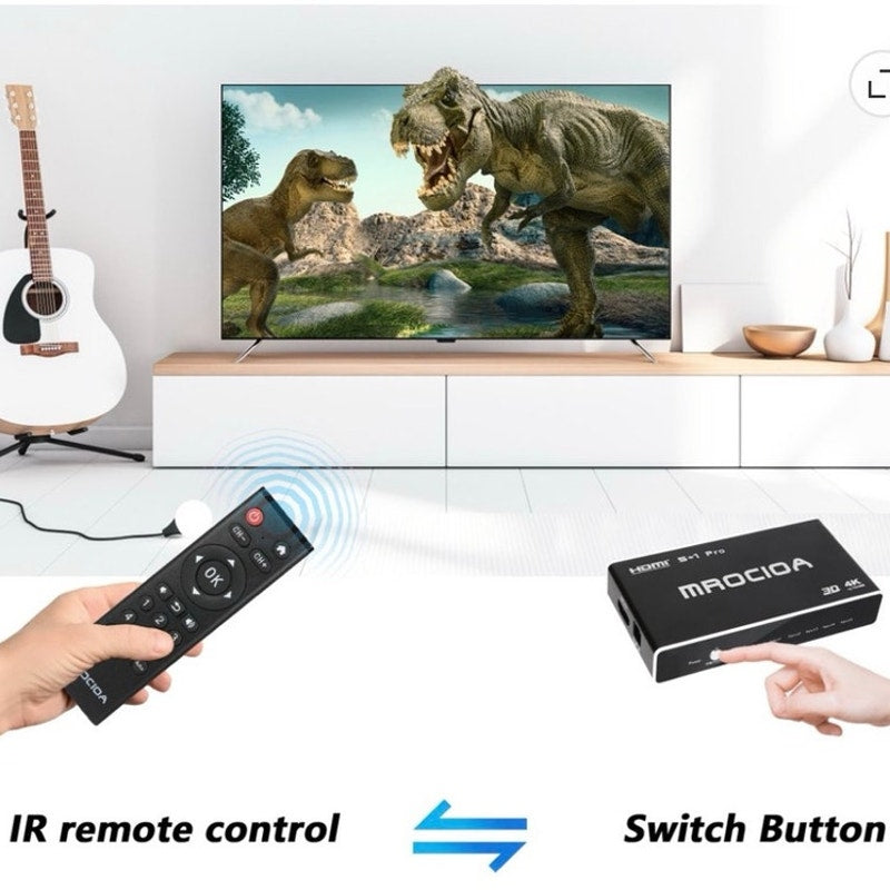 BRAND NEW ~ 4K 60Hz HDMI 2.0 Switch Box with ARC Splitter with IR Remote