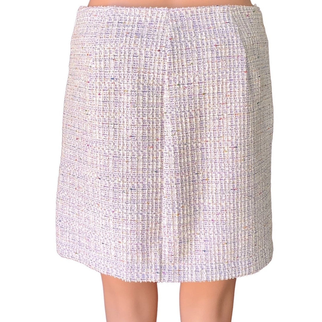 NWT ~ BLUE RAIN Francescas Lavender Tweed Front Slit Lined Mini Skirt ~ SMALL