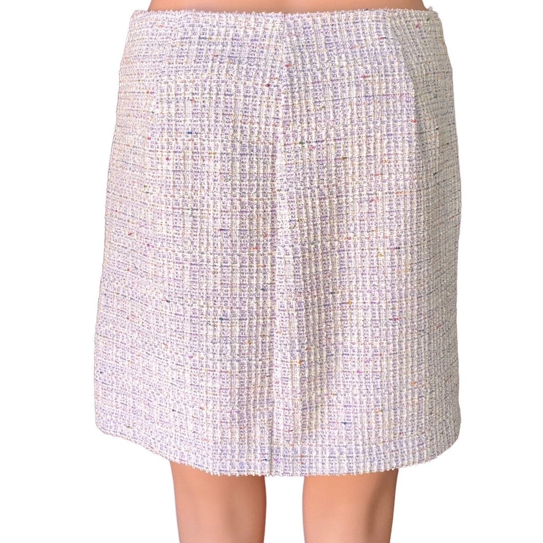 NWT ~ BLUE RAIN Francescas Lavender Tweed Front Slit Lined Mini Skirt ~ SMALL