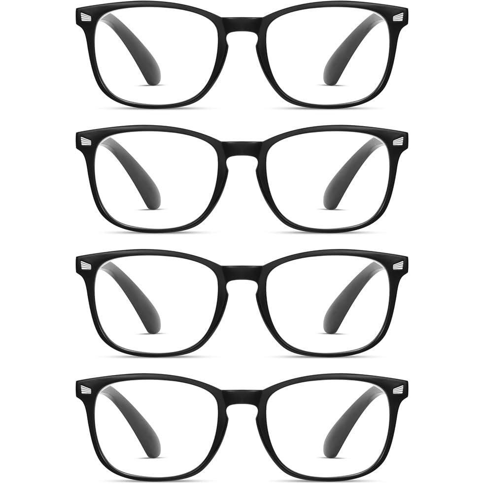 BRAND NEW ~ 4pr Black 1.75 Reading Glasses with Blue Light Blocking Protection