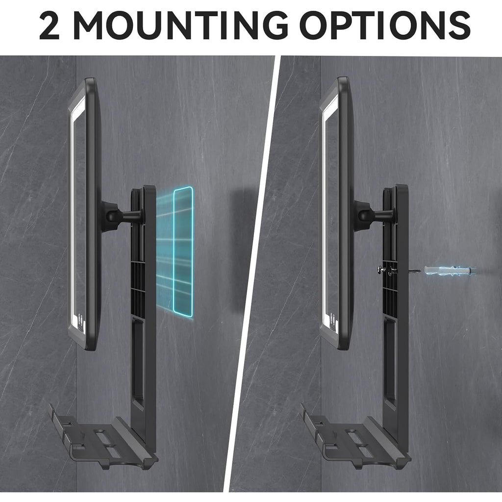 BRAND NEW ~ Heated Fogless Color Dimmable LED Rechargeable Shower Mirror