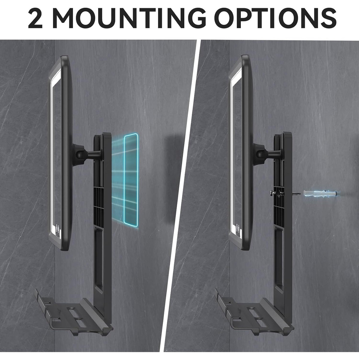 BRAND NEW ~ Heated Fogless Color Dimmable LED Rechargeable Shower Mirror