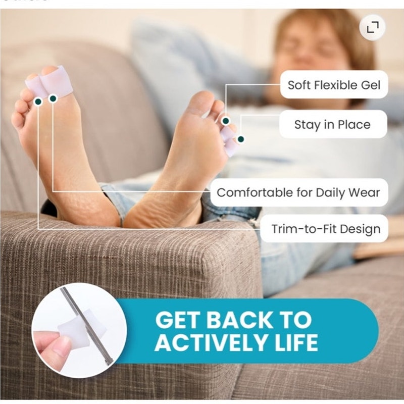 BRAND NEW ~ 12pack White Silicone Toe Sleeves Protectors Tube Pads ~ 3 Sizes
