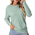 NWT ~ Women's Lightweight Thin Long Sleeve Sage Green Crewneck Top Pockets ~ XXL