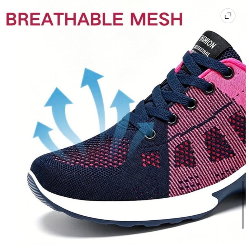 BRAND NEW ~ Women's Blue & Pink Lightweight Walking Shoes Mesh Sneakers ~ 8 1/2