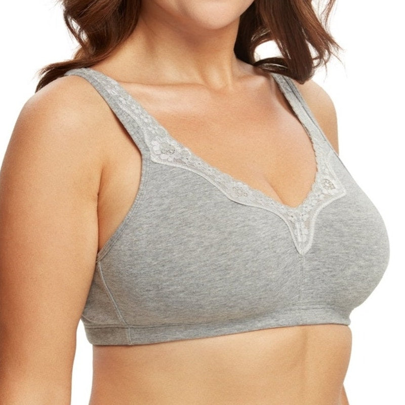 NWT ~ Women's Soft Gray Comfort Cotton Seamless Wirefree Plus Size Bra ~ 44DD