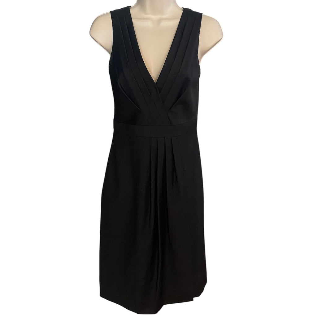 NWT ~ J.CREW Black Low Cut Pleated Sleeveless Lined Wool Dress ~ Women's Size 0