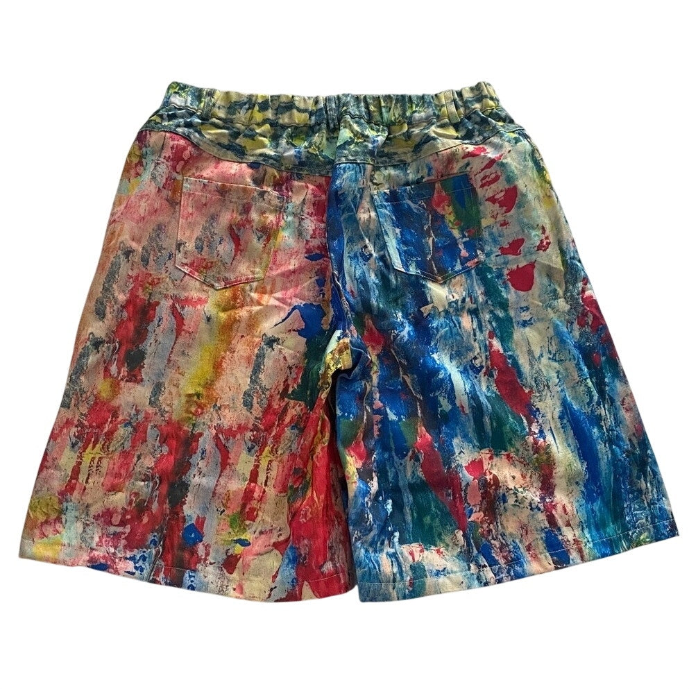 NWT ~ Women's Plus Size Paint Splatter Design Bright Colorful Shorts ~ XXL