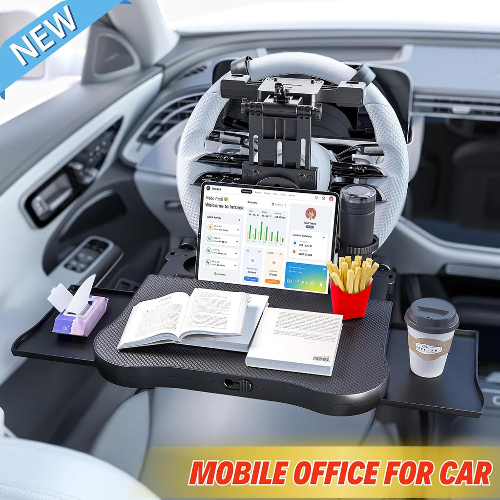 BRAND NEW ~ Large Car Desk Laptop Eating Food Activity Table Tray & Cupholder