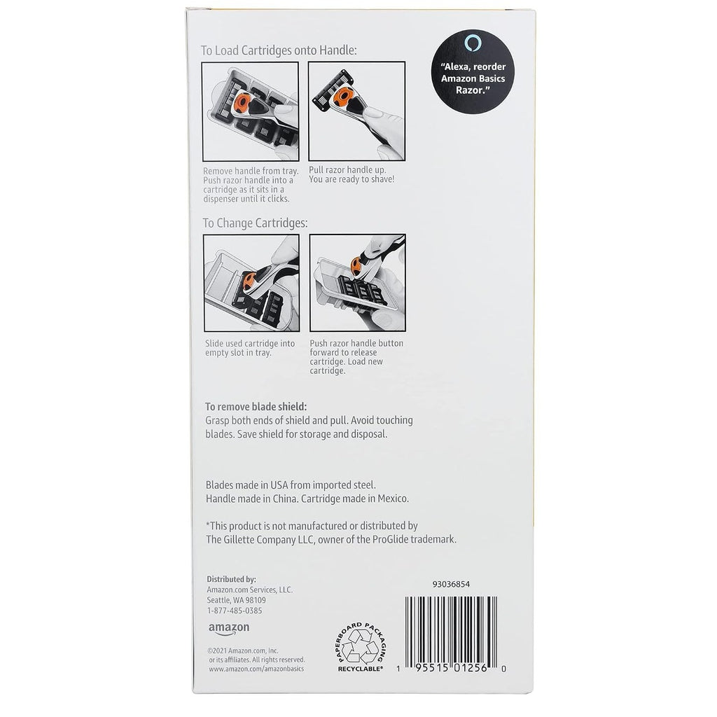 BRAND NEW Amazon Basics 5-Blade Motion Sphere Men's Razor with Dual Lubrication
