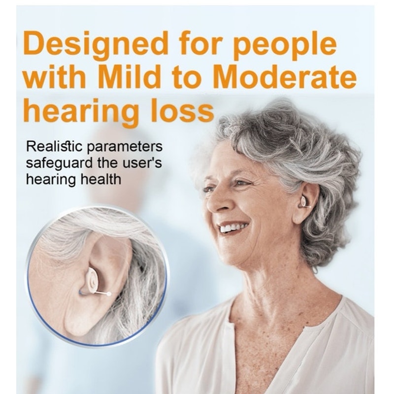 BRAND NEW ~ Beige OTC Noise Cancelling Rechargeable Hearing Aids & Charging Case