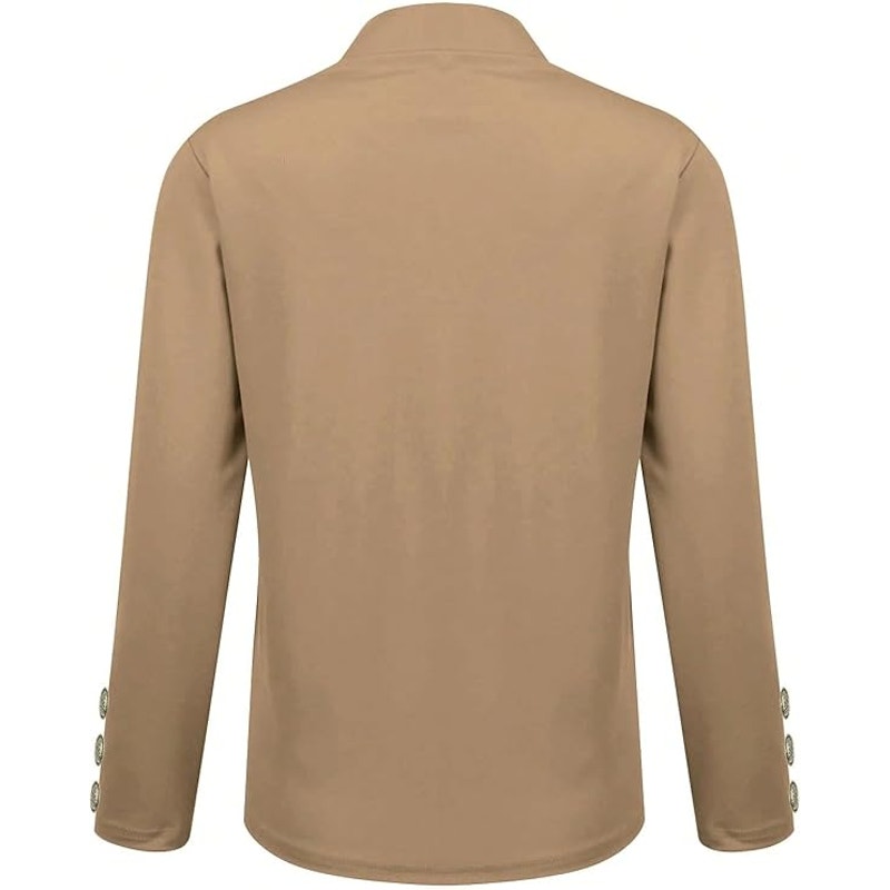 NWT ~ Women's Tan Open Blazer Cardigan Jacket Long Sleeves Gold Buttons ~ XXL