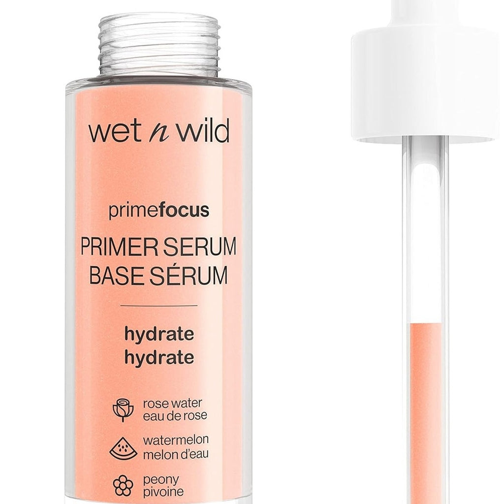 BRAND NEW ~ Set/ 2 Bottles Wet n Wild Prime Focus Primer Hydrating Dry Skin Makeup Serum for Face