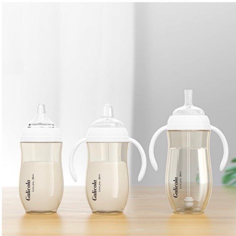 BRAND NEW ~ Set/2 Newborn Breastfeeding Baby Bottle & Extra Slow Flow Nipples