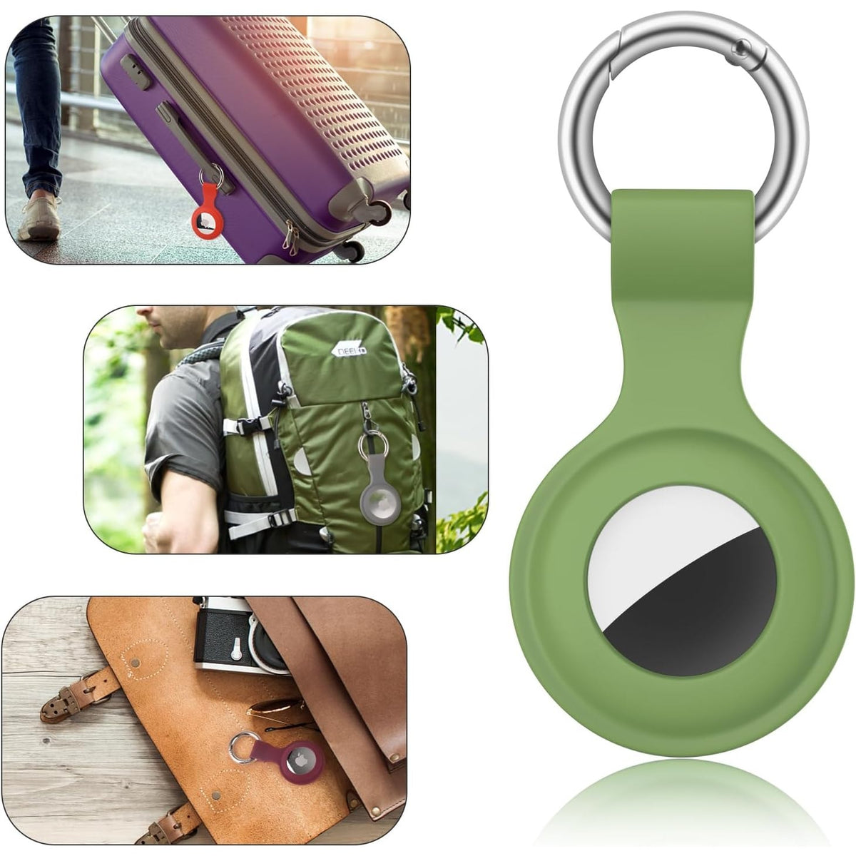 BRAND NEW ~ 4 Pack Airtag Silicone Case Holders Apple Air Tag Anti-Lost Keychain