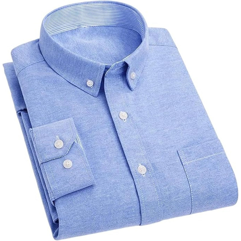 NWT ~ Men's Light Blue Long Sleeve Oxford Button Down Dress Shirt ~ LARGE