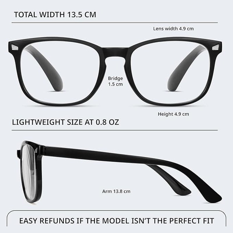 BRAND NEW ~ 4pr Black 1.75 Reading Glasses with Blue Light Blocking Protection