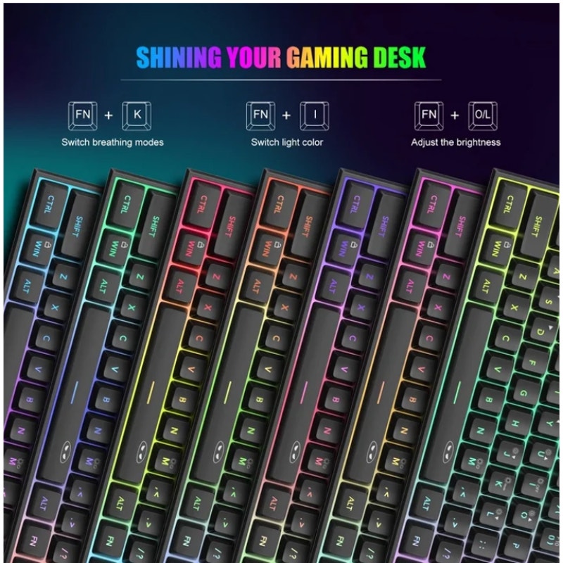 BRAND NEW ~ RGB Backlight Small Adjustable Gaming Keyboard 11.5" x 4.02" x 1.6"