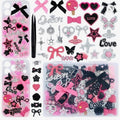 BRAND NEW ~ Pink Black Silver Nails & Phone Case Charms DIY Personalization Kit