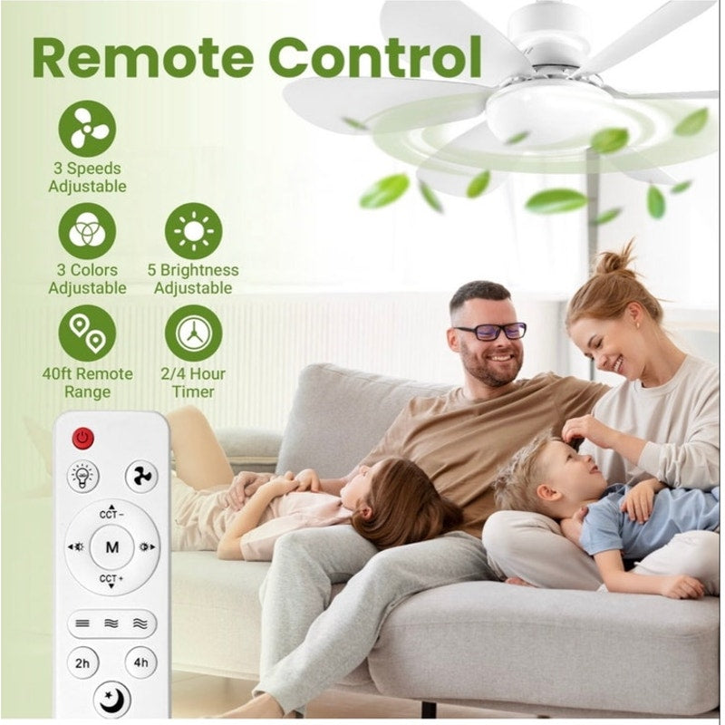 BRAND NEW ~ White Screw-in 3 Speed Ceiling Fan with Light and Remote Control