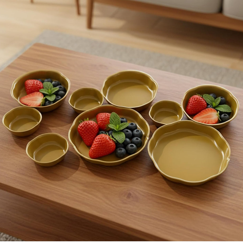 BRAND NEW ~ MCM 9 Grid Gold Cluster Charcuterie Serving Tray Dessert Plate
